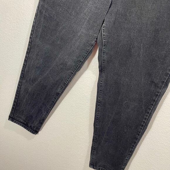 VTG Lee Women's Mom Jeans Black Stone Wash High Waisted Tapered Leg 34" Waist - Picture 4 of 12